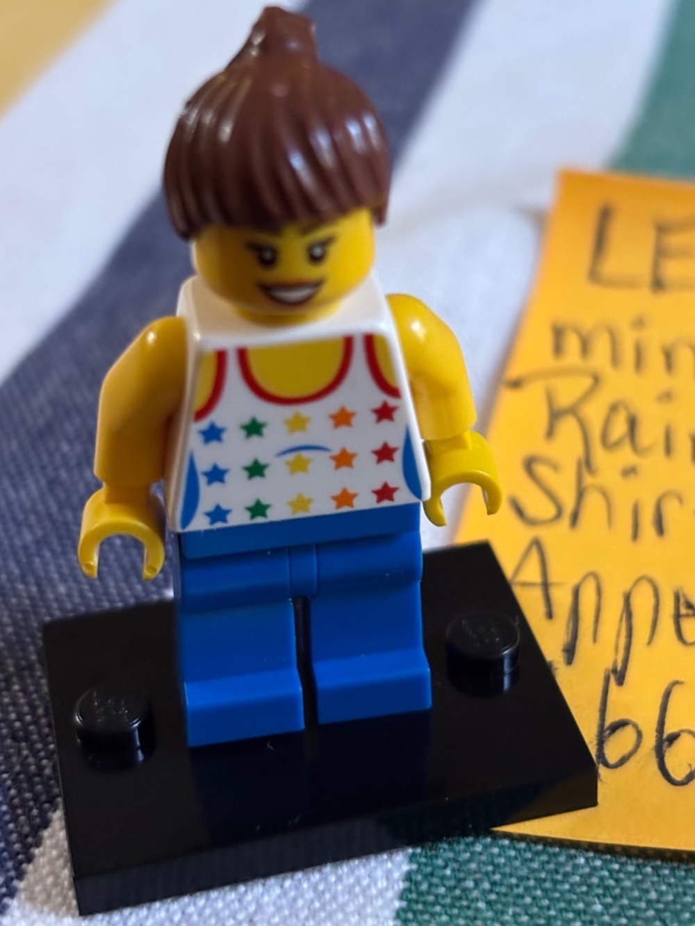 Female minifigure with Rainbow Stars Pattern top cty0233